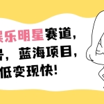 小红书娱乐明星赛道暴力起号，蓝海项目，难度低变现快